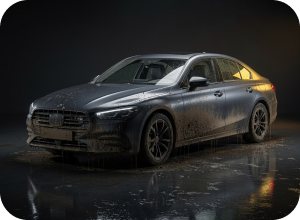 Автомобиль после попадания воды, мокрый кузов